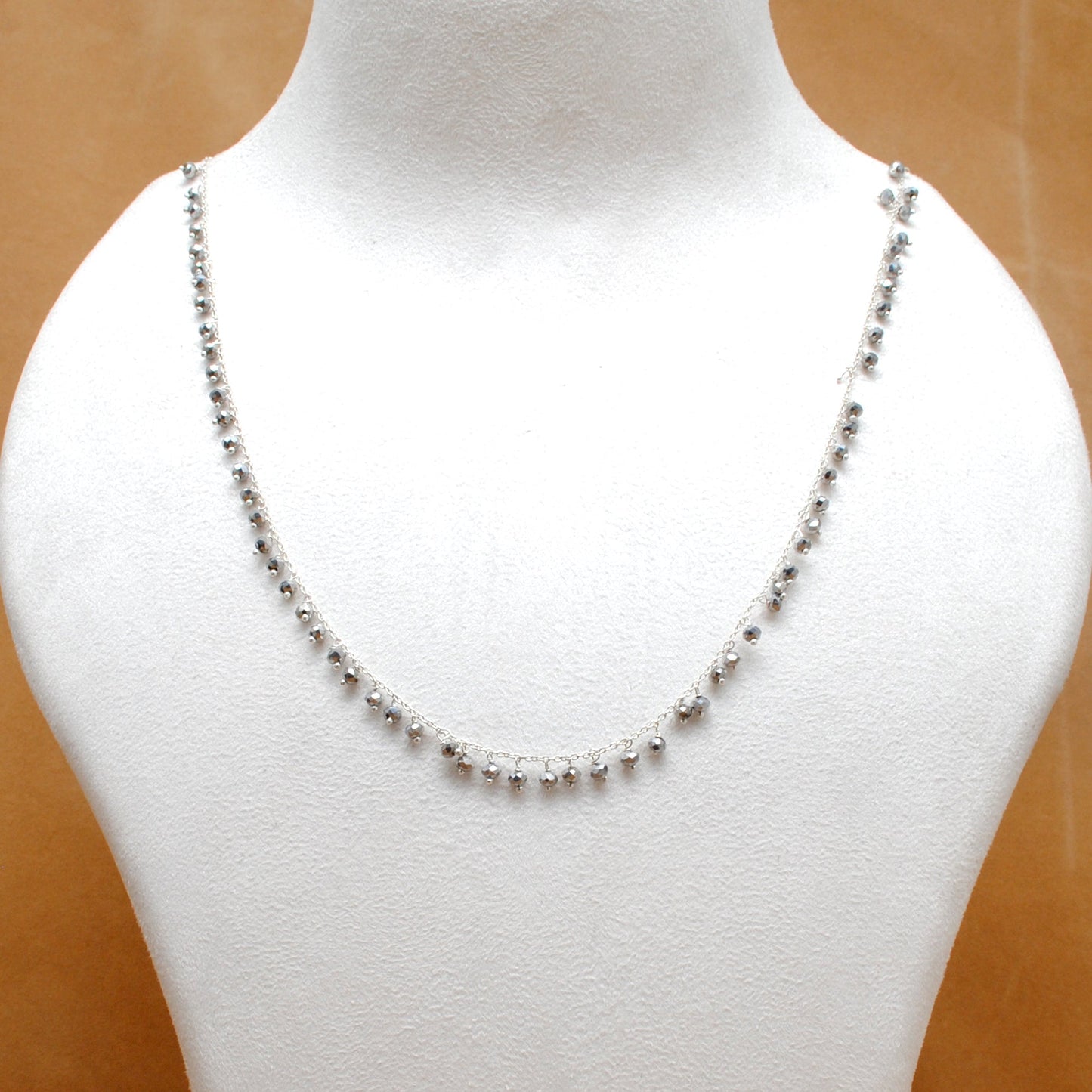 Handmade 925 Sterling Silver Rosary Chain Bracelet and Matching Necklace – Dangling Beads Jewelry - Sar Gems