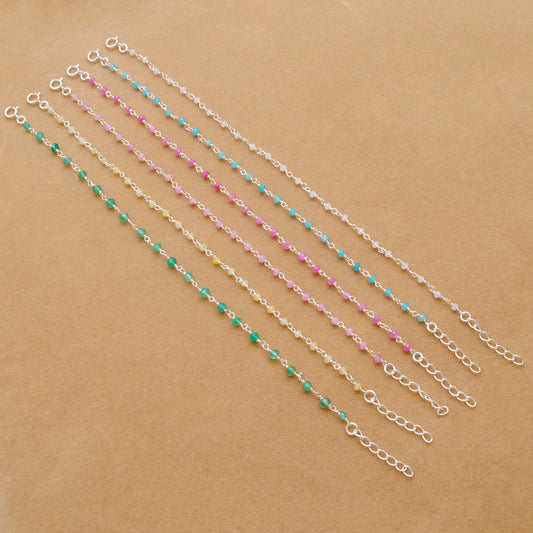 925 Sterling Silver Multi-Color Quartz & Gemstone Beaded Bracelet – Kanika - Sar Gems