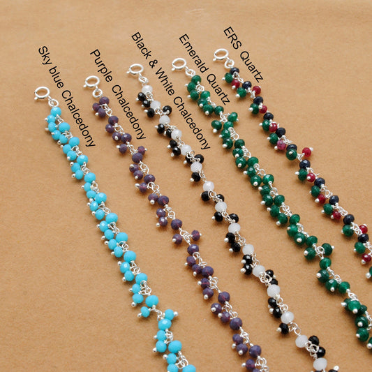 Colorful Gemstone Necklace in 925 Sterling Silver – Handcrafted Elegance with Ers Quartz & Chalcedony - Sar Gems