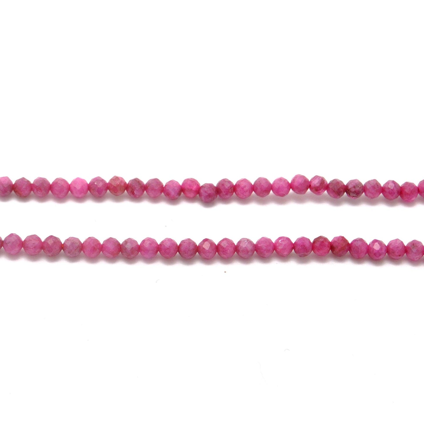 Red Moonstone Round Faceted Gemstone Beads 12.5" Strand