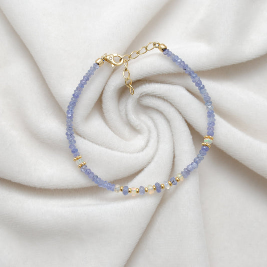 Opal With Tanzanite silver bracelet 8 inch - view 3