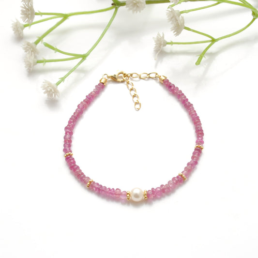 Ruby Bracelet Real Pearl Christmas Gift