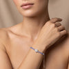 925 Sterling Silver Tanzanite & Diamond Beaded Bracelet