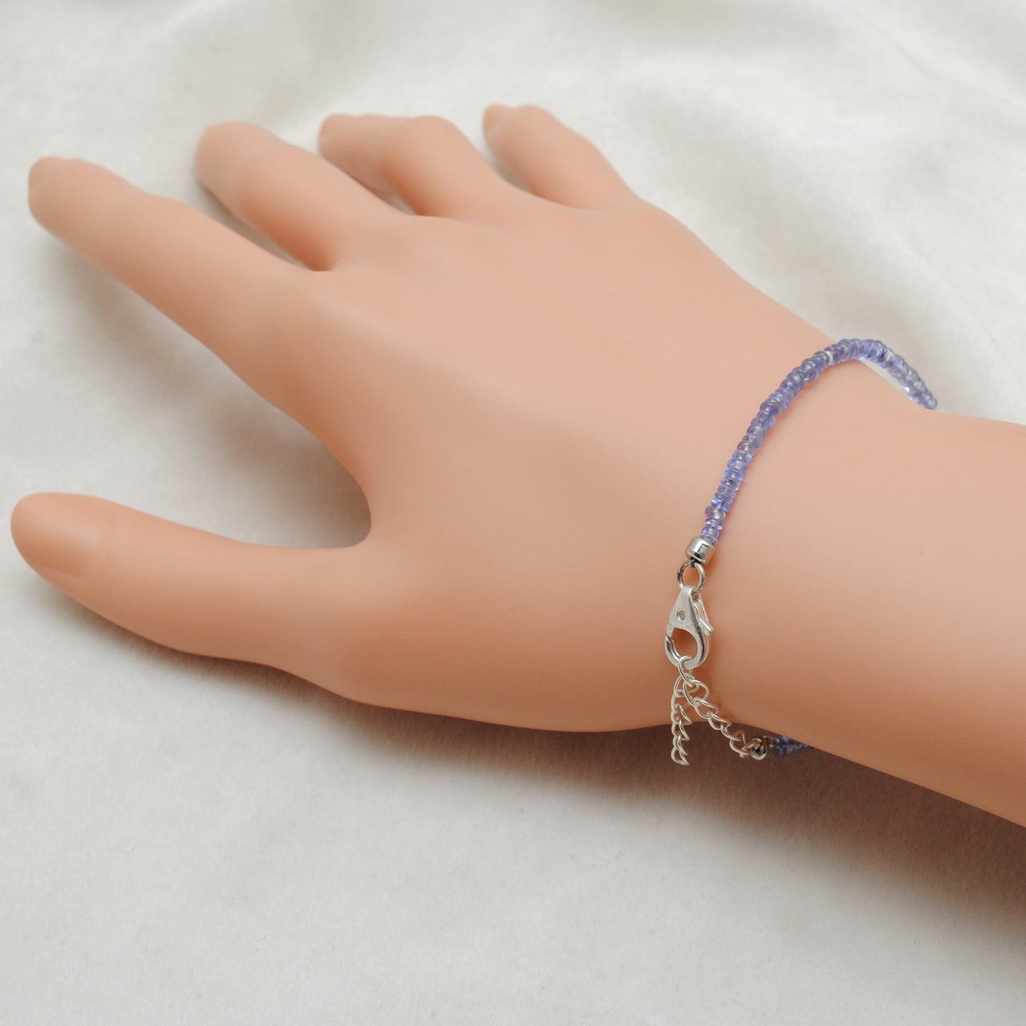 925 Sterling Silver Tanzanite & Pearl Bracelet – Elegant Blue & White Gemstone Jewelry Gift for Her