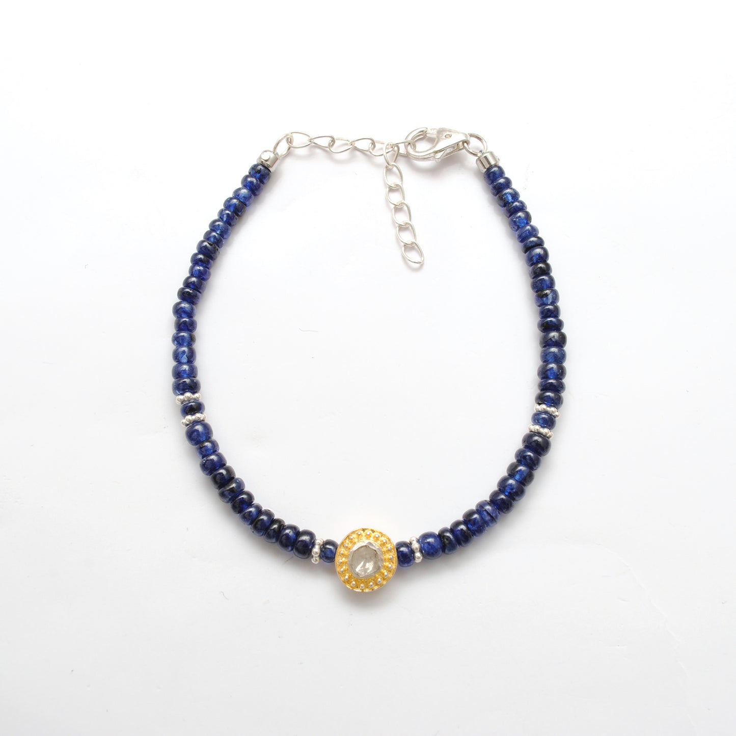 8" Natural Blue Sapphire & Diamond Bracelet