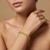 Natural Peridot Rondelle 5mm Faceted Beaded 8" Bracelet for Women