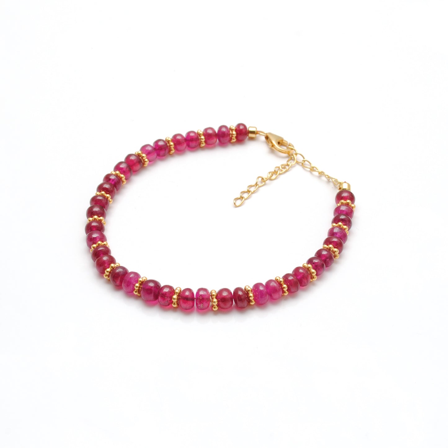 Natural 4.5-5.5mm Ruby Rondelle Beads 9" Bracelet for Women