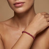925 Sterling Silver Natural Ruby Beaded Bracelet – 9 inch Gemstone Jewelry