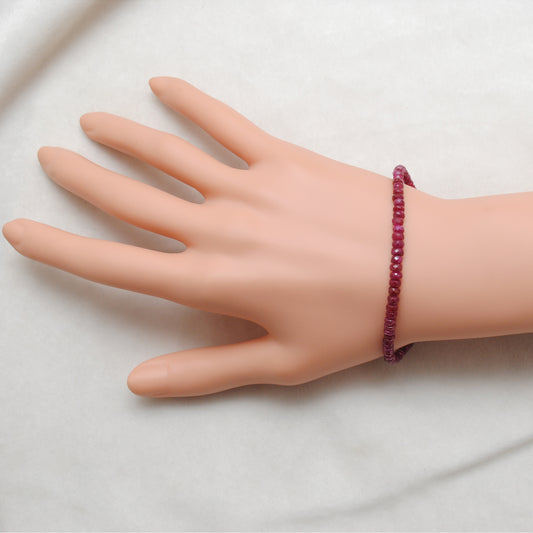 925 Sterling Silver Handmade Natural Ruby Bracelet for Women - view 3