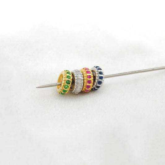 9K 14K 18K Gold Ruby Sapphire Tsavorite Diamond Spacer Beads