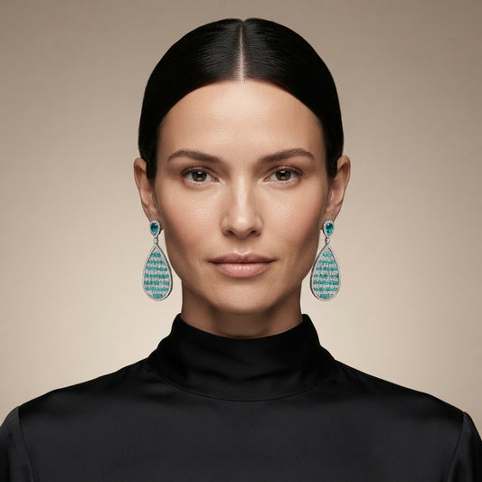 Emerald Ripple Drop Earrings