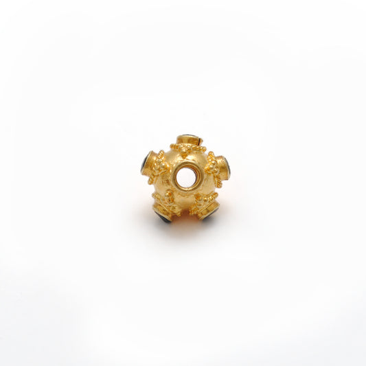 18K Gold Round Wheel Spacer Bead Finding 8mm - view 3