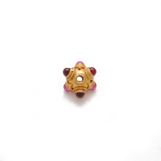 18KTT Gold Ruby Round Beads 8mm - view 3