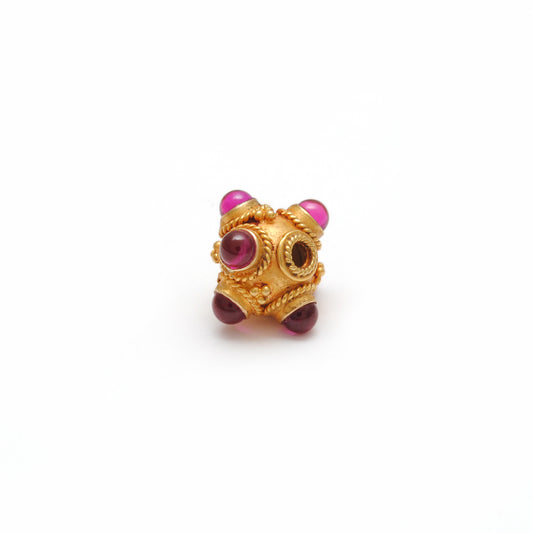 18KTT Gold Ruby Round Beads 8mm