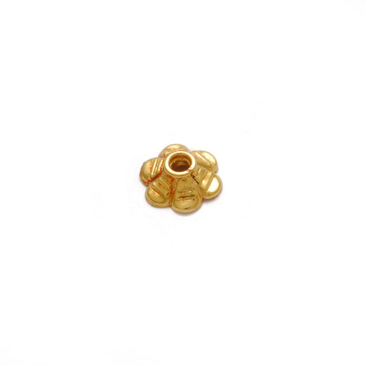 7mm 18K Gold Floral Cap Spacer Bead Cap Finding for Elegant Jewelry Designs