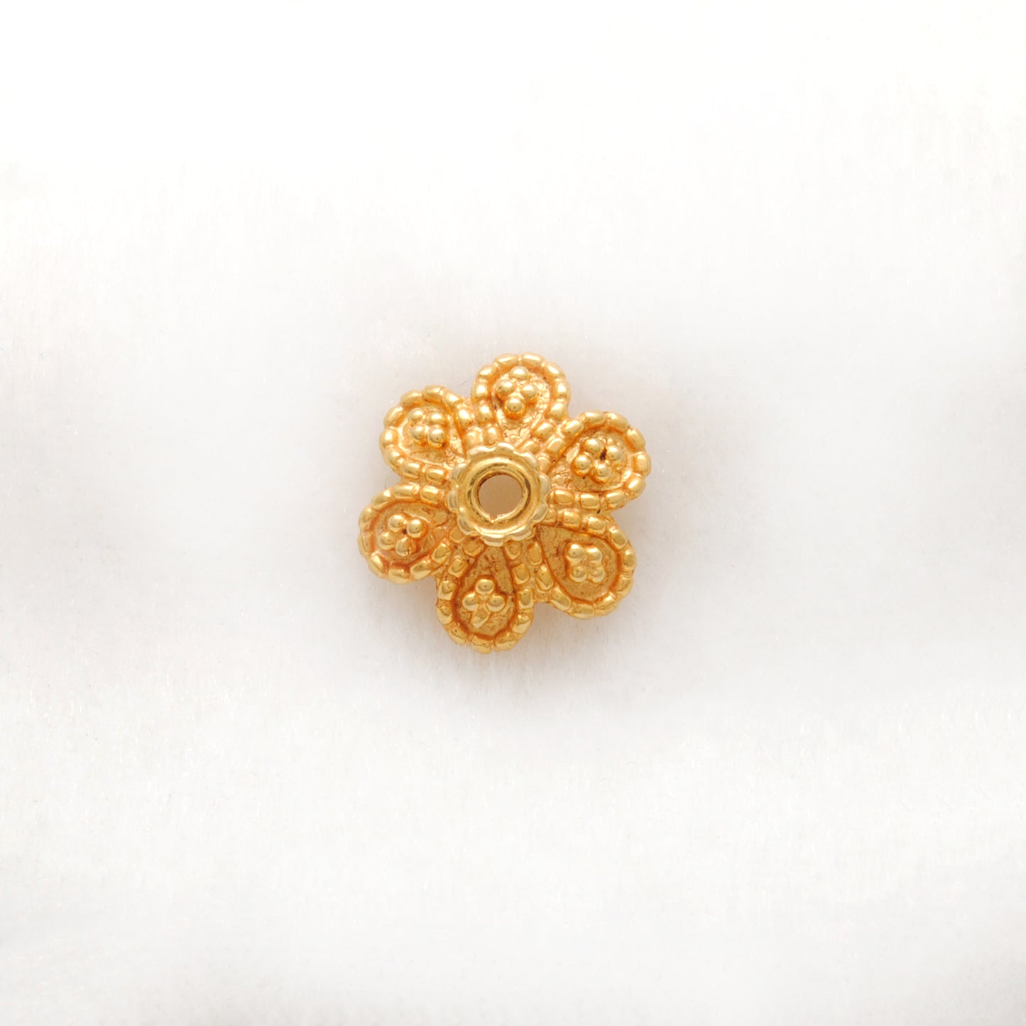 18KT Gold Fancy Floral Bead Cap Spacer Finding for Elegant Jewelry Designs
