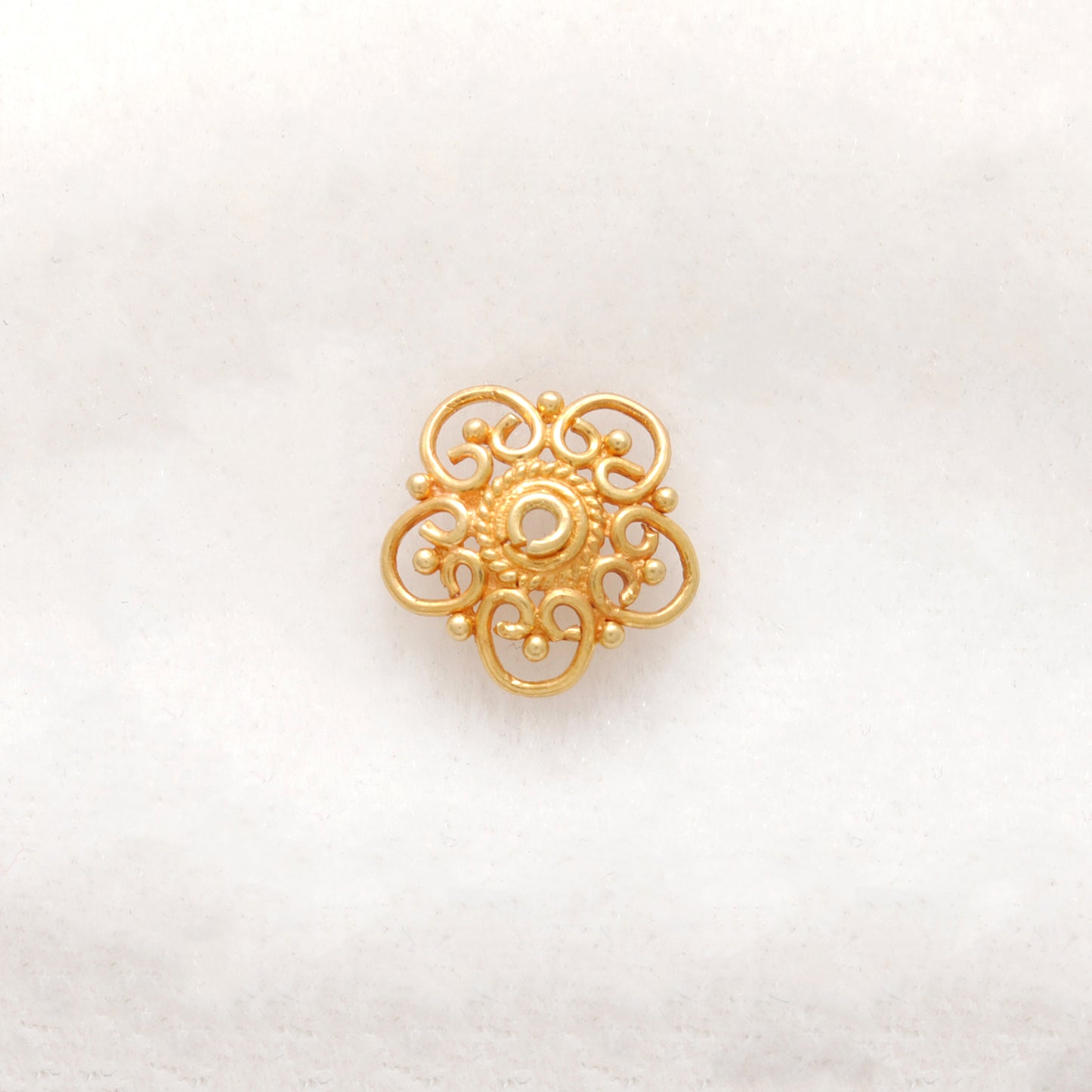18 Carat Yellow Gold-Plated Handmade Bead Cap for Beads 10mm