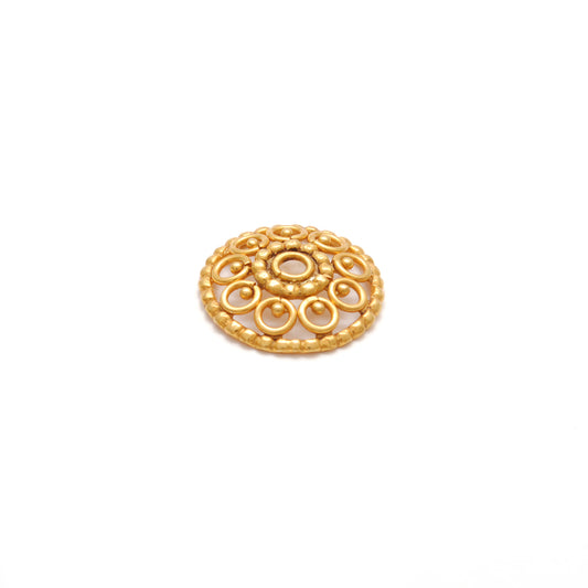 13MM 18KT Yellow Gold-Plated DIY Spacer Bead Cap - view 3