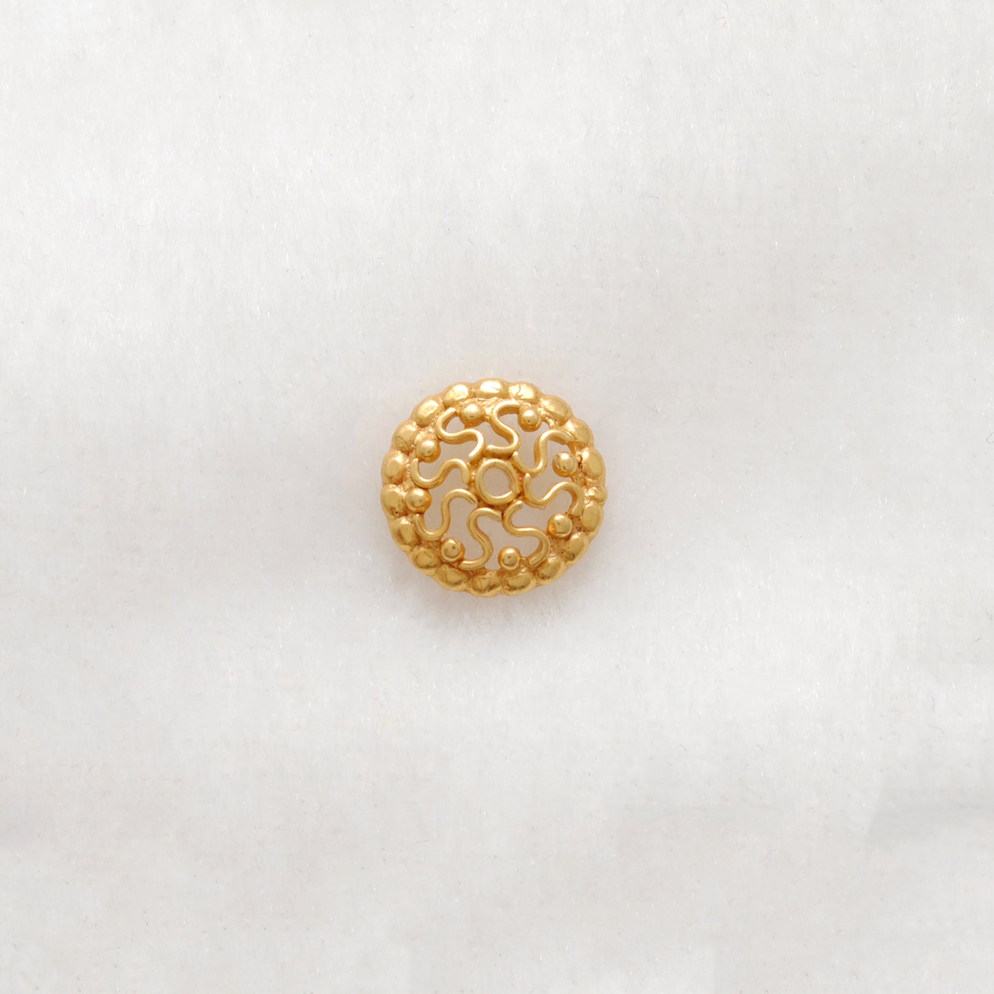 Solid 18K Yellow Gold-Plated Bead Cap for Jewelry Making Supplies