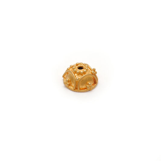 18K Yellow Gold-Plated Handcrafted Spacer Bead Cap for Beads Finding Supplies 8mm - view 3