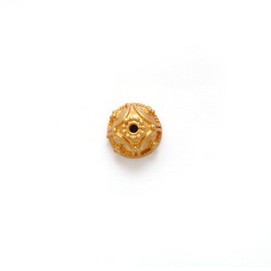 18K Yellow Gold-Plated Handcrafted Spacer Bead Cap for Beads Finding Supplies 8mm