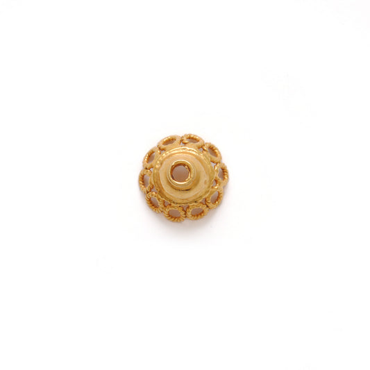 18K Yellow Gold-Plated Spacer Bead Cap 9mm