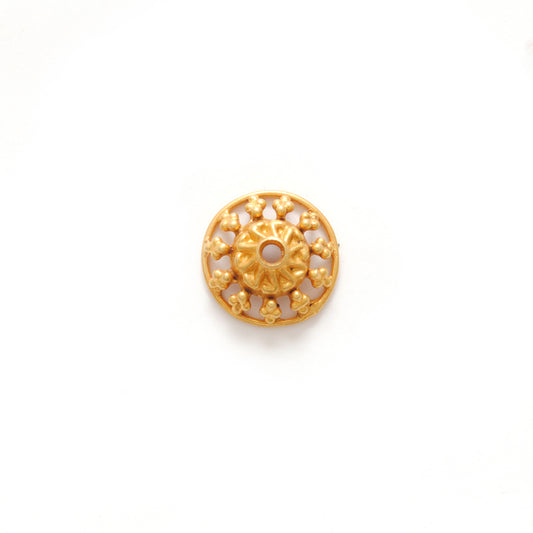 18KT Yellow Gold-Plated Round Bead Cap Findings For Jewelry 10mm
