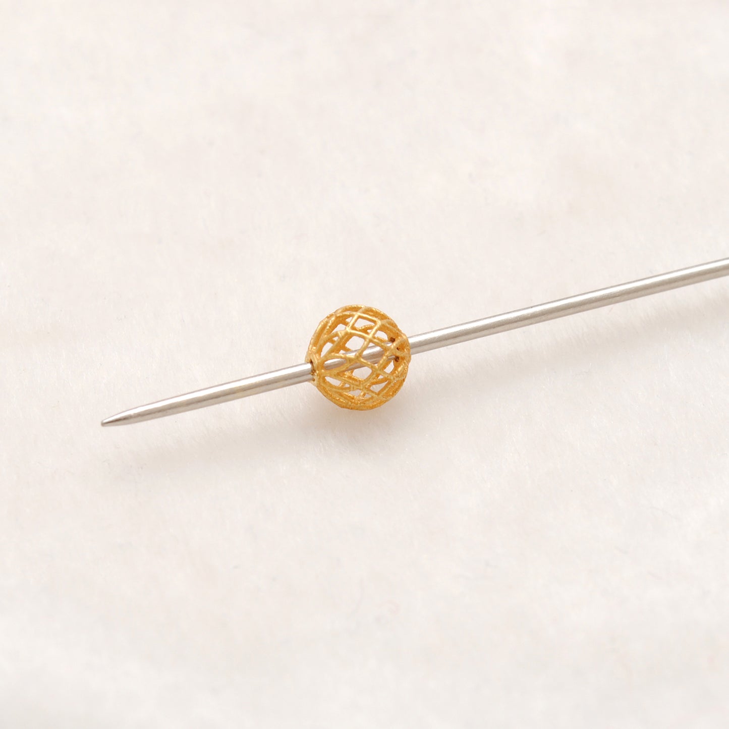 18 Karat Solid Yellow Gold Round Gold Spacer Bead Components 6mm