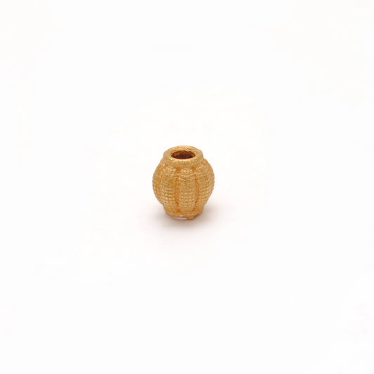 18KT Solid Yellow Gold Oval Gold Spacer Bead Components 4x5mm - view 3