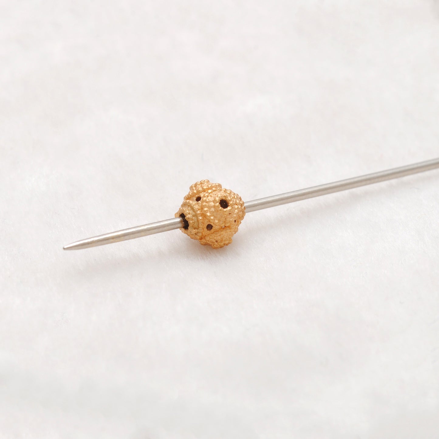 18 Carat Solid Yellow Gold Round Beads 6mm Handcrafted Crafts Supply