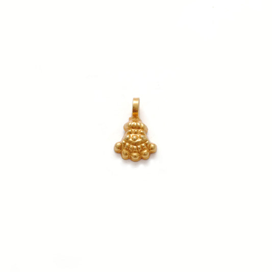 18k Solid Yellow Gold Antique Bail Charm Pendant 9x6mm