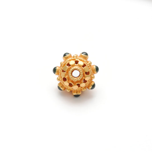 18KTT Gold Round Spacer Beads 10x9mm - view 3