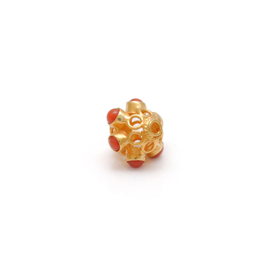 18 Karat Gold Gemstone Round Spacer Beads-10 MM - view 3