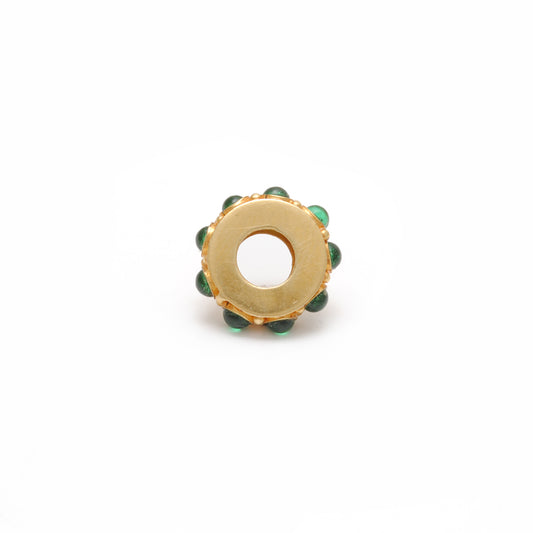 18KTT Gold Stone Studded Wheel Beads-11X4 mm - view 3