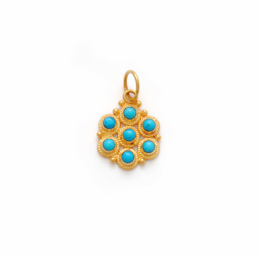Antique Style 18k Yellow Gold Pendant With Stone