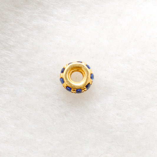 4mm 14k Gold Pave Blue Sapphire Wheel Spacer