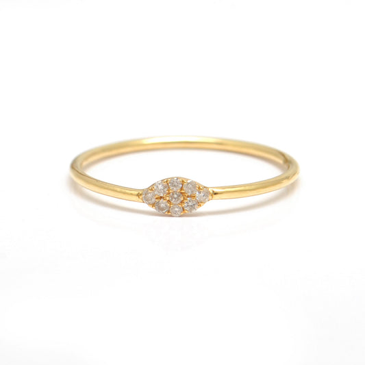 14k Solid Yellow Gold Natural Diamond Minimalist Wedding Ring