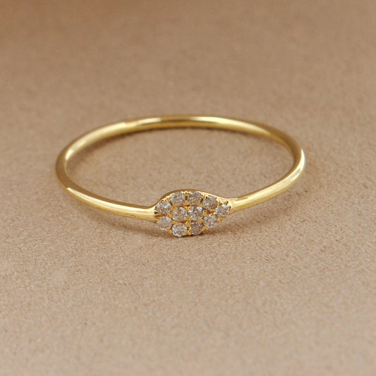 14k Solid Yellow Gold Natural Diamond Solitaire Ring 7 US