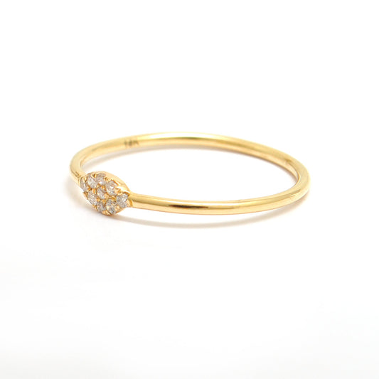 14k Solid Yellow Gold Natural Diamond Solitaire Ring 5 US