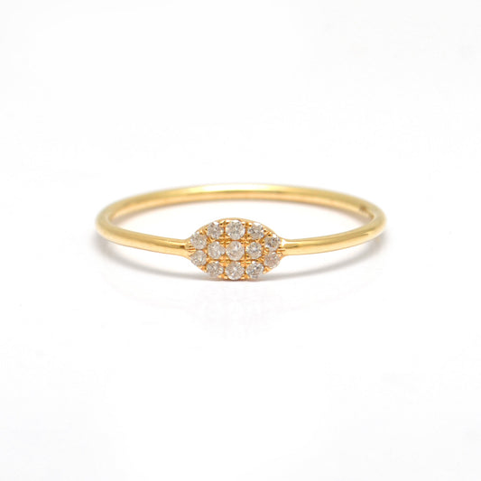 14k Solid Yellow Gold Natural Diamond Solitaire Ring