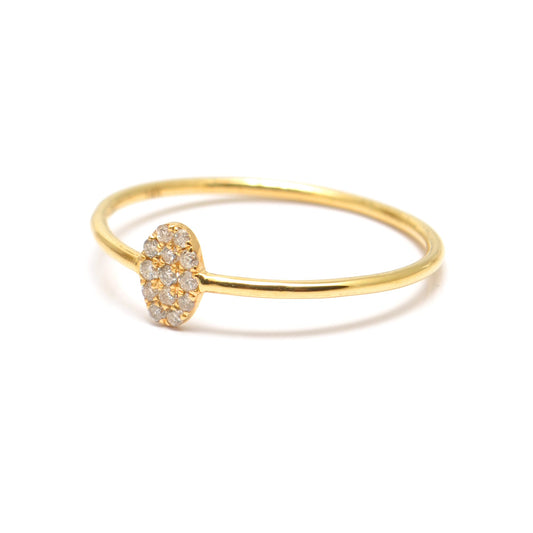 14k Solid Yellow Gold Natural Diamond Minimalist Solitaire Ring 7 US
