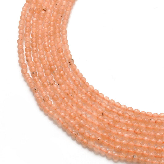 Honey Quartz Round Faceted Gemstone Beads 3-3.5mm 14"