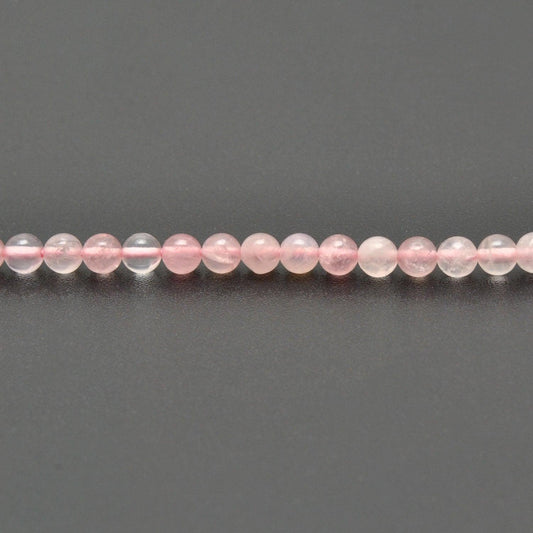 Natural Round Rose Quartz Plain Round Gemstone Beads - view 3