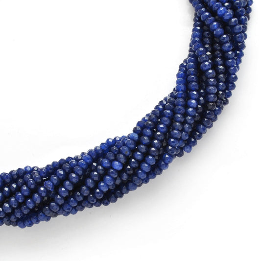 Blue Quartz Rondelle Faceted Gemstone Beads 13.5" Strand - view 3