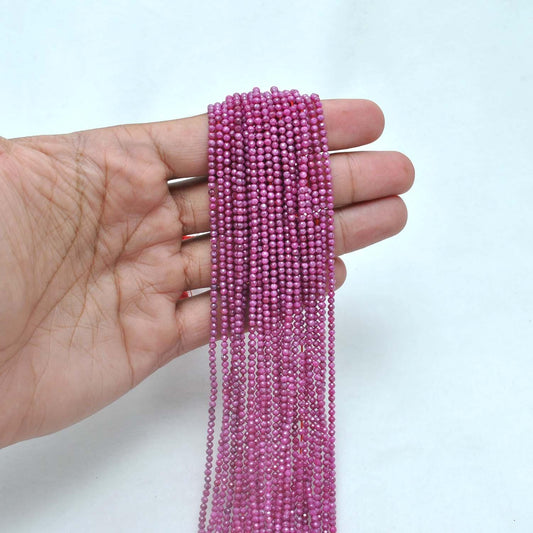 Red Moonstone Round Faceted Gemstone Beads 12.5" Strand - view 3