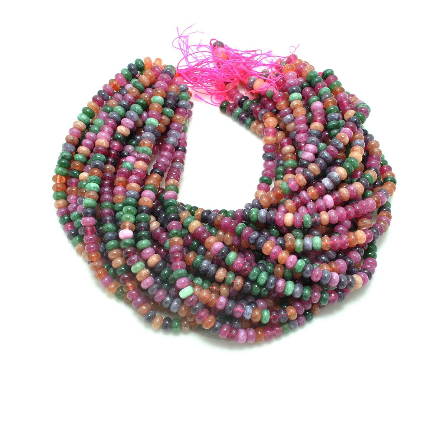 Multi Quartz Plain Rondelle Gemstone Beads 8mm 15" Strand