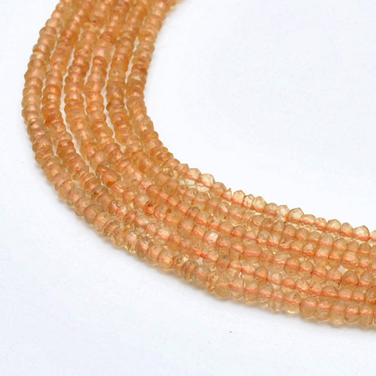 Natural Citrine Rondelle Faceted Gemstone Beads 3-3.5mm 13" Strand