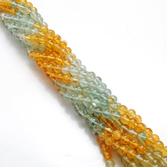 5mm aquamarine beads 15 inch strand, natural round gemstones with A and B design options, polished smooth finish, handmade jewelry supply"