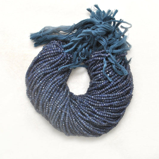 Natural iolite Rondelle Gemstone Beads inch 3mm, 4mm - view 3