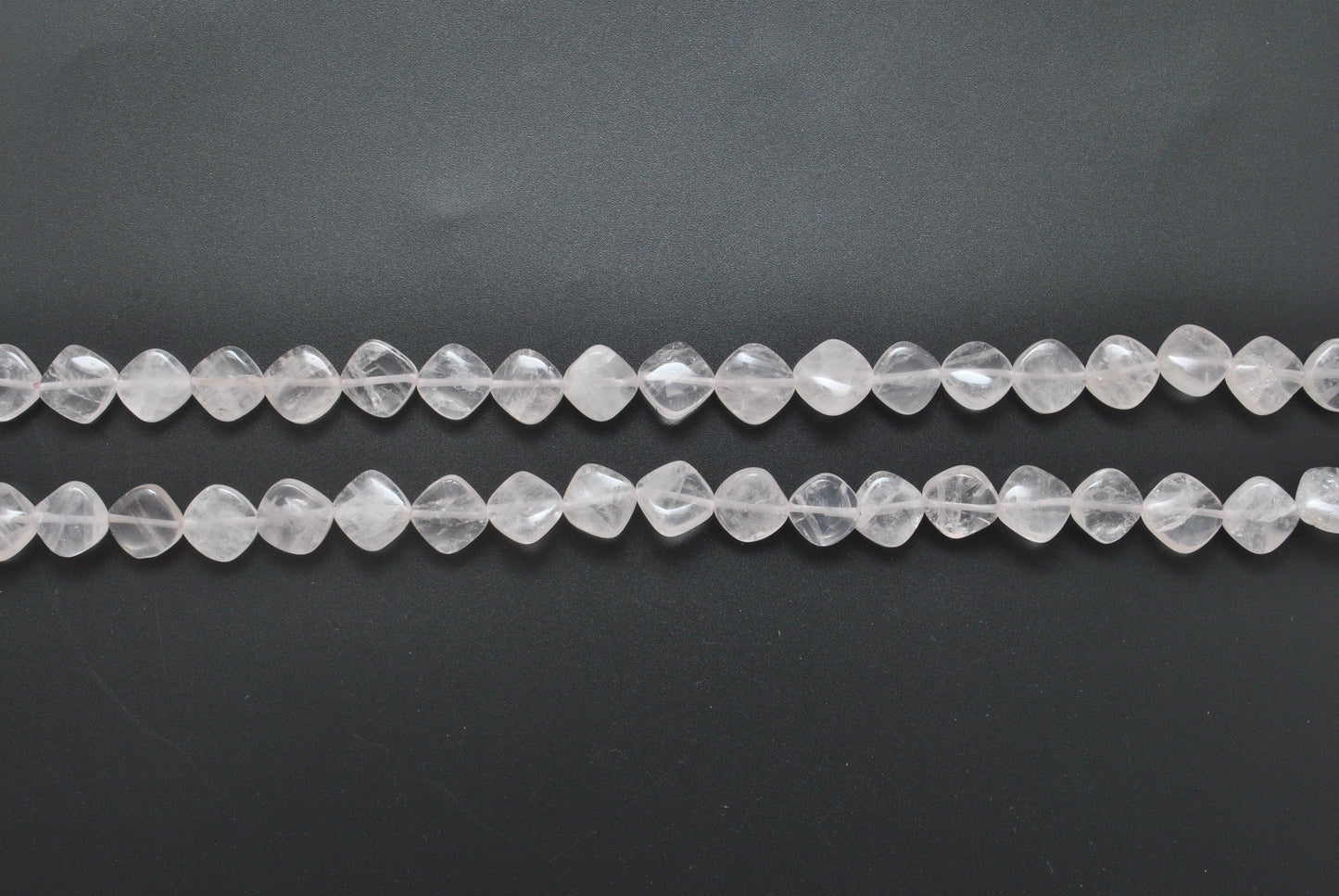 Natural Rose Quartz Plain Cushion Gemstone Beads 17" Strand